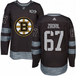 Mens Adidas Boston Bruins 67 Jakub Zboril Authentic Black 1917 2017 100th Anniversary NHL Jersey 