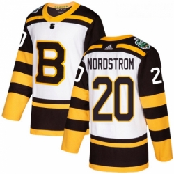 Youth Adidas Boston Bruins 20 Joakim Nordstrom Authentic White 2019 Winter Classic NHL Jerse