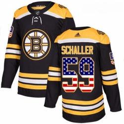 Youth Adidas Boston Bruins 59 Tim Schaller Authentic Black USA Flag Fashion NHL Jersey 