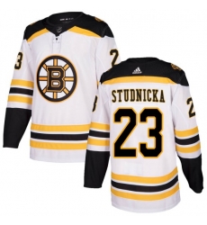 Youth Boston Bruins Jack Studnicka Adidas Authentic Away Jersey White