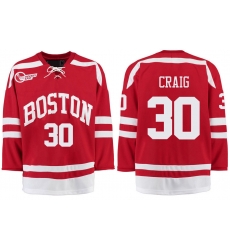 Boston University Terriers BU 30 Jim Craig Red Stitched Hockey Jersey