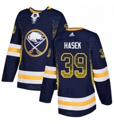 Mens Adidas Buffalo Sabres 39 Dominik Hasek Authentic Navy Blue Drift Fashion NHL Jersey 