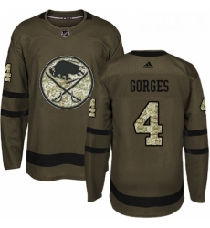 Youth Adidas Buffalo Sabres 4 Josh Gorges Premier Green Salute to Service NHL Jersey 