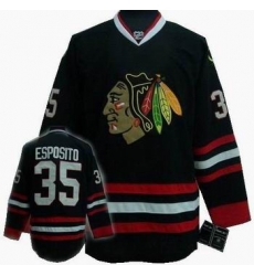 Chicago Blackhawks #35 Tony Esposito hockey Black Jersey