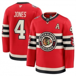 Men Chicago Blackhawks 4 Seth Jones Red 2024 25 Winter Classic Stitched Hockey Jersey