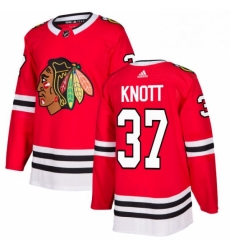 Mens Adidas Chicago Blackhawks 37 Graham Knott Premier Red Home NHL Jersey 