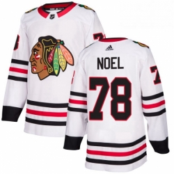 Mens Adidas Chicago Blackhawks 78 Nathan Noel Authentic White Away NHL Jersey 