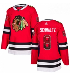 Mens Adidas Chicago Blackhawks 8 Nick Schmaltz Authentic Red Drift Fashion NHL Jersey 