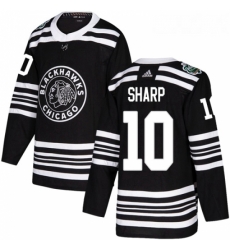 Youth Adidas Chicago Blackhawks 10 Patrick Sharp Authentic Black 2019 Winter Classic NHL Jersey 