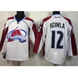 Colorado Avalanche 12 Jarome Iginla White NHL Jerseys