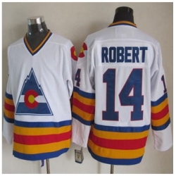 Colorado Avalanche #14 Rene Robert White CCM Throwback Stitched NHL Jersey