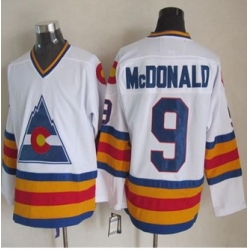 Colorado Avalanche #9 Lanny McDonald White CCM Throwback Stitched NHL jersey
