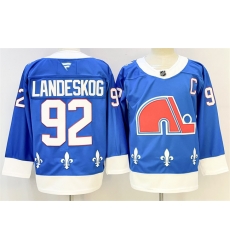 Men Colorado Avalanche 92 Gabriel Landeskog Blue 2025 26 With C Patch Alternate Stitched Jersey