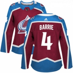 Womens Adidas Colorado Avalanche 4 Tyson Barrie Premier Burgundy Red Home NHL Jersey 