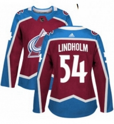 Womens Adidas Colorado Avalanche 54 Anton Lindholm Premier Burgundy Red Home NHL Jersey 