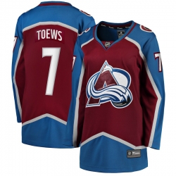 Womens Adidas Colorado Avalanche7 Devon Toews Burgundy Home Authentic Stitched NHL Jersey