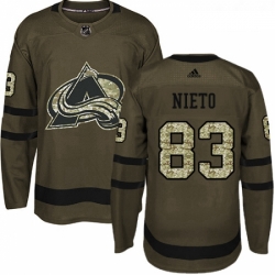 Youth Adidas Colorado Avalanche 83 Matt Nieto Premier Green Salute to Service NHL Jersey 