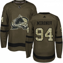 Youth Adidas Colorado Avalanche 94 Andrei Mironov Premier Green Salute to Service NHL Jersey 