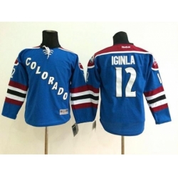 Youth Colorado Avalanche #12 Jarome Iginla Blue Stitched NHL Jersey