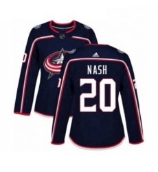 Womens Adidas Columbus Blue Jackets 20 Riley Nash Premier Navy Blue Home NHL Jersey 