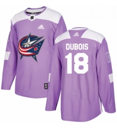 Youth Adidas Columbus Blue Jackets 18 Pierre Luc Dubois Authentic Purple Fights Cancer Practice NHL Jersey 