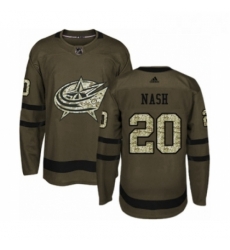 Youth Adidas Columbus Blue Jackets 20 Riley Nash Premier Green Salute to Service NHL Jersey 