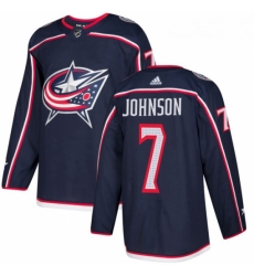 Youth Adidas Columbus Blue Jackets 7 Jack Johnson Authentic Navy Blue Home NHL Jersey 