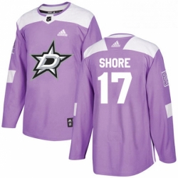 Mens Adidas Dallas Stars 17 Devin Shore Authentic Purple Fights Cancer Practice NHL Jersey 