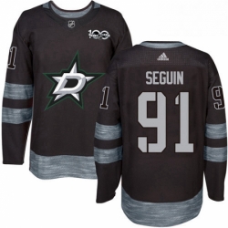 Mens Adidas Dallas Stars 91 Tyler Seguin Authentic Black 1917 2017 100th Anniversary NHL Jersey 