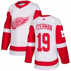 Womens Adidas Detroit Red Wings 19 Steve Yzerman Authentic White Away NHL Jersey 