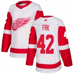 Womens Adidas Detroit Red Wings 42 Martin Frk Authentic White Away NHL Jersey 