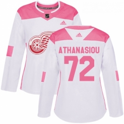 Womens Adidas Detroit Red Wings 72 Andreas Athanasiou Authentic WhitePink Fashion NHL Jersey 