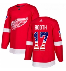 Youth Adidas Detroit Red Wings 17 David Booth Authentic Red USA Flag Fashion NHL Jersey 