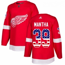 Youth Adidas Detroit Red Wings 39 Anthony Mantha Authentic Red USA Flag Fashion NHL Jersey 