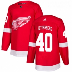 Youth Adidas Detroit Red Wings 40 Henrik Zetterberg Authentic Red Home NHL Jersey 