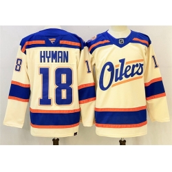 Men Edmonton Oilers 18 Zach Hyman Light Beige 2025 Alternate Stitched Hockey Jersey Men Edmonton Oilers 18 Zach Hyman Light Beige 2025 Alternate Stitched Hockey Jersey