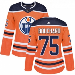 Womens Adidas Edmonton Oilers 75 Evan Bouchard Authentic Orange Home NHL Jersey 