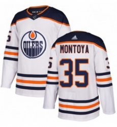 Youth Adidas Edmonton Oilers 35 Al Montoya Authentic White Away NHL Jersey 