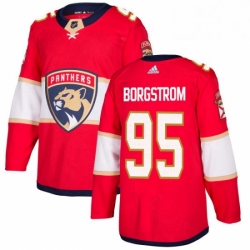 Mens Adidas Florida Panthers 95 Henrik Borgstrom Authentic Red Home NHL Jersey 