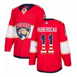 Youth Adidas Florida Panthers 11 Jonathan Huberdeau Authentic Red USA Flag Fashion NHL Jersey 