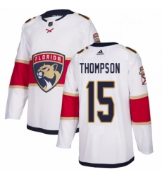 Youth Adidas Florida Panthers 15 Paul Thompson Authentic White Away NHL Jersey 