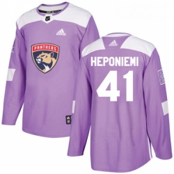 Youth Adidas Florida Panthers 41 Aleksi Heponiemi Authentic Purple Fights Cancer Practice NHL Jersey 