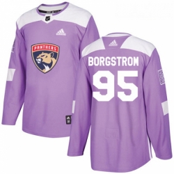 Youth Adidas Florida Panthers 95 Henrik Borgstrom Authentic Purple Fights Cancer Practice NHL Jersey 