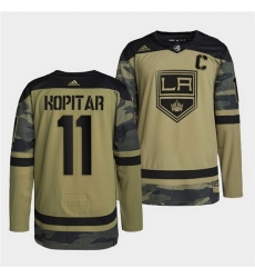 Men Los Angeles Kings 11 Anze Kopitar 2022 Camo Military Appreciation Night Stitched jersey