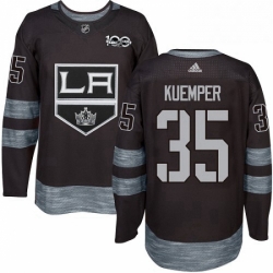 Mens Adidas Los Angeles Kings 35 Darcy Kuemper Authentic Black 1917 2017 100th Anniversary NHL Jersey 