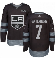 Mens Adidas Los Angeles Kings 7 Oscar Fantenberg Premier Black 1917 2017 100th Anniversary NHL Jersey 