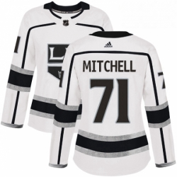 Womens Adidas Los Angeles Kings 71 Torrey Mitchell Authentic White Away NHL Jersey 