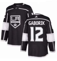 Youth Adidas Los Angeles Kings 12 Marian Gaborik Authentic Black Home NHL Jersey 