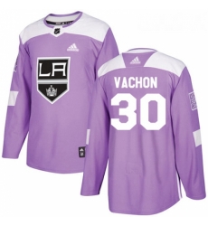 Youth Adidas Los Angeles Kings 30 Rogie Vachon Authentic Purple Fights Cancer Practice NHL Jersey 