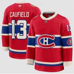 Men Montreal Canadiens  13 Cole Caufield Red 2026 Stitched Jersey
